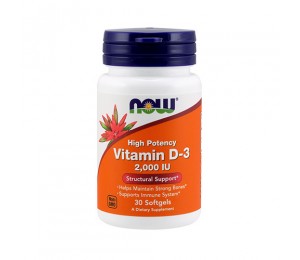 Now Foods Vitamin D3 2000IU (30) Unflavoured